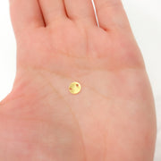 6MM Gold-plated sterling silver brushed round flat disc connector